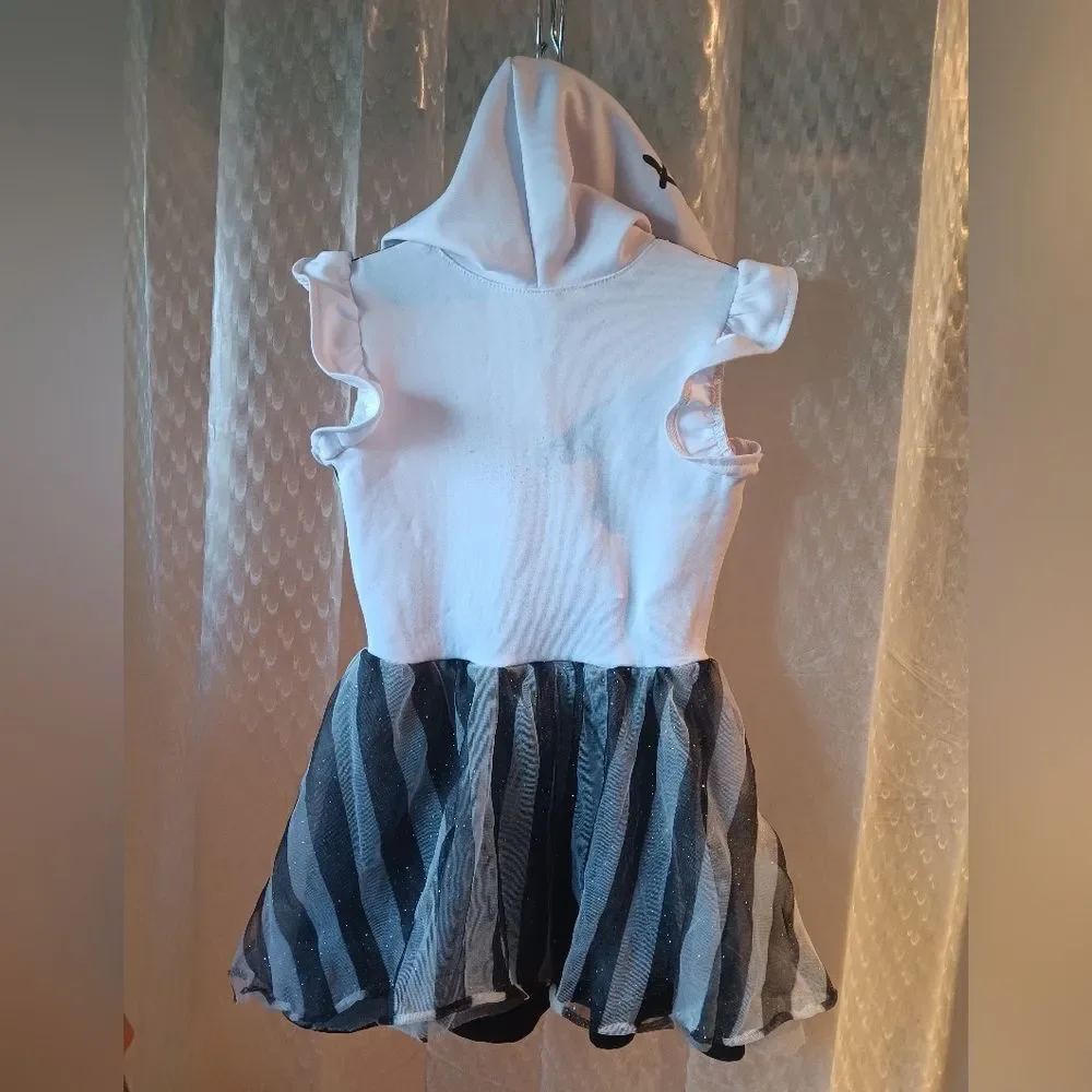 Disney Nightmare Before Christmas Black and White Striped Kids Costume Sz XS(4/5 - Picture 6 of 11